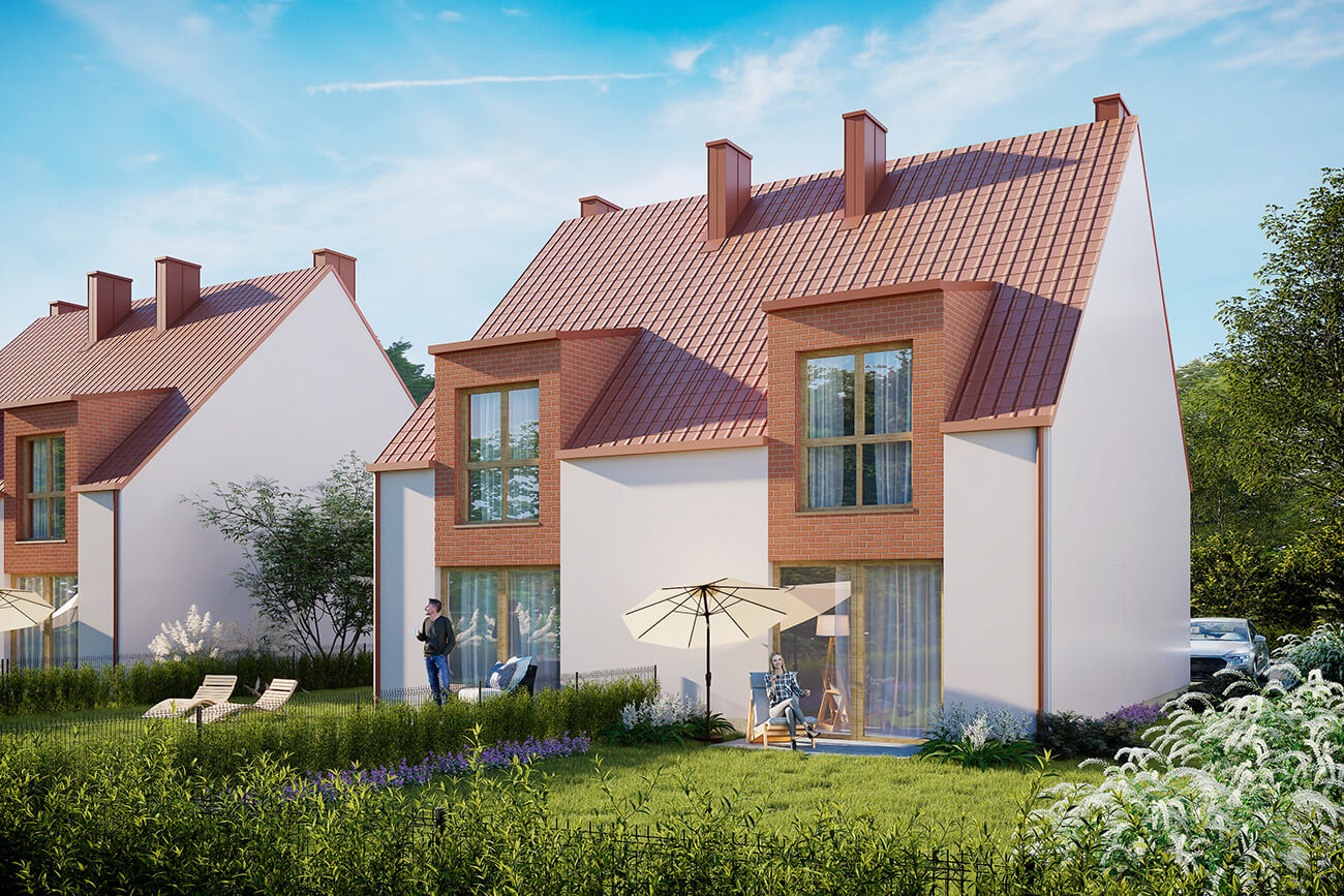 Wizualizacja domku w Łęgowie od tyłu